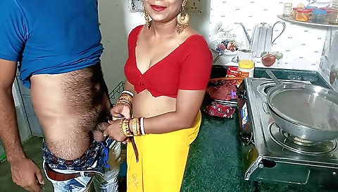 Indian brunette chick with big tits gets a handjob