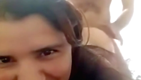 Amateur brunette webcam girl enjoys hot doggy action