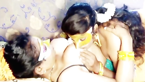 Lesbian lesbian fuck with a large tit brunette girl