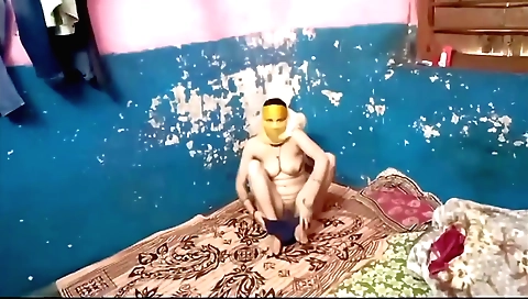 Indian teen is playing with her hairy pussy and cunt