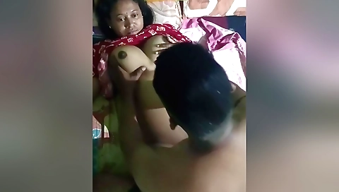 Amateur brunette is playing with her boyfriend's cock