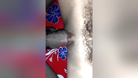 Indian babe with small tits and hairy pussy filmed