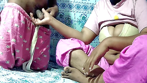 Indian girl sucks a man's penis and gets her pussy fucked