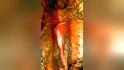 Hairy amateur blonde in the bedroom in the bedroom