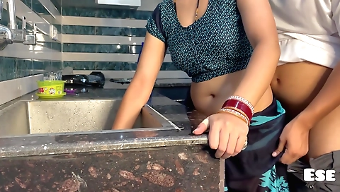 Indian bhabhi fucked in the kitchen by her boyfriend