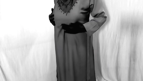 Indian babe in sexy lingerie having solo sex with neighbor