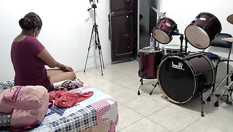 My stepsister rubs her skin and shows me the moisture