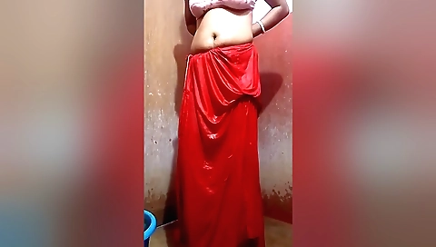 Amateur hairy and hairy housewife in a shower video