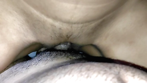 Indian brunette with a shaved pussy rides a blonde hare