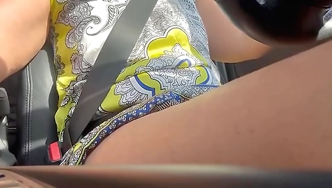 Housemaid strips and gets masturbated in the car in a film