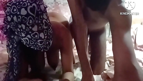 Indian girl with big tits fucked in her hairy cunt