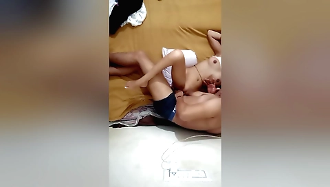 Horny indian girl kissed the man when she was alone