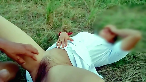 Indian nurse gets her pussy banged by a big dick outdoors
