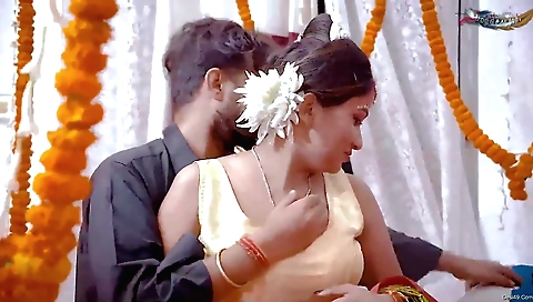 Busty brunette in lingerie fucked hard in front of husband