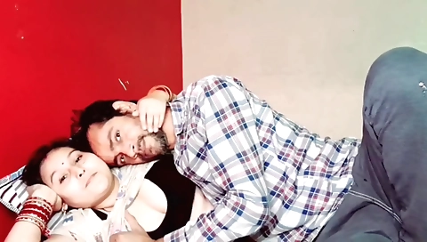 Big boobed brunette babe getting pounded by a dude