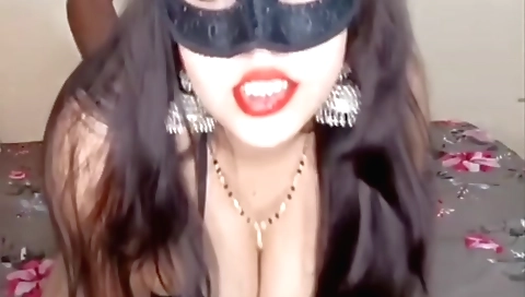 Amateur brunette bhabhi with large breasts fucks in the kitchen