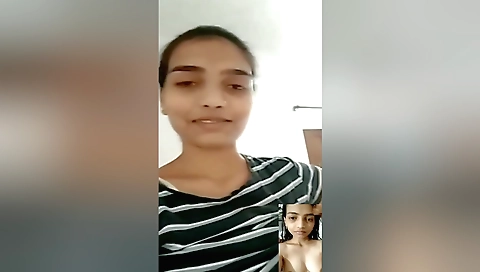 Sexy Indian girl in a sexy dress and blouse on webcam