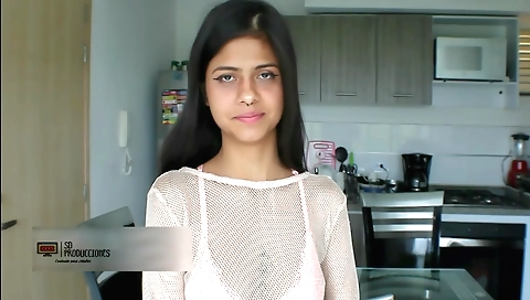 Hot brunette gets deepthroat fucked by her neighbor