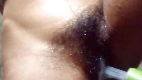 Busty Indian chick with a hairy bush and a nice body