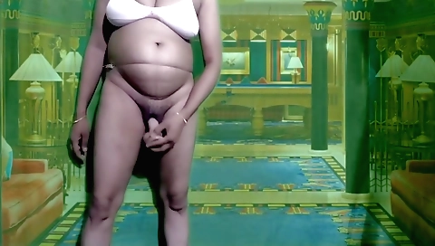 Horny babe in her underwear gets naked to have a good solo