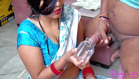 Indian couple fucked with a dildo in a sexy amateur video