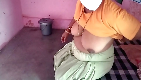 Brunette friend of her boyfriend fucks his big tits