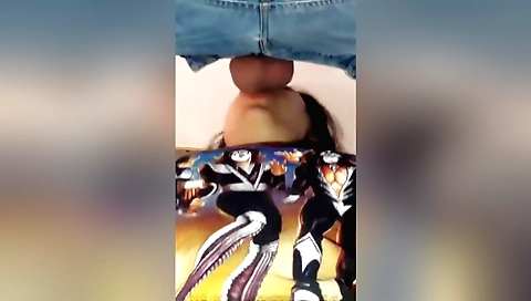 Amateur brunette takes a deepthroat from a stranger