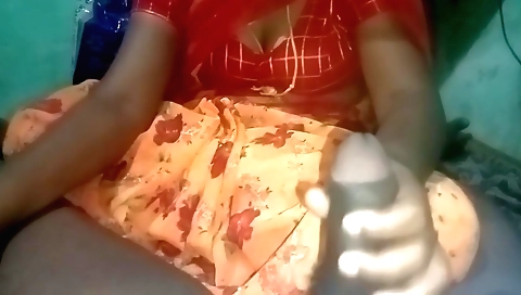 Busty indian amateur giving a handjob on the webcam