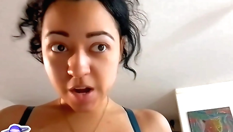 Busty brunette fucks her hairy pussy in the porn video