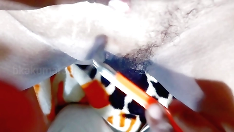 Hot brunette teen fucked by her man in a threesome