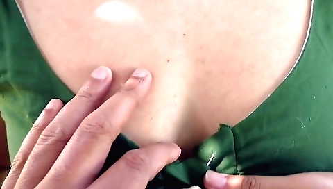 Indian woman in sexy lingerie shows off her small legs