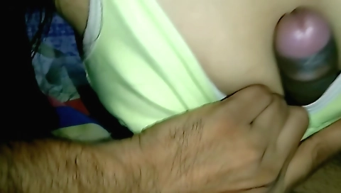 Indian teen with big ass and big boobs is sucking a dick