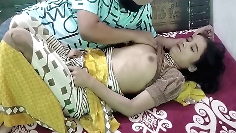 Indian girl gets a massage to help her with a pregnancy