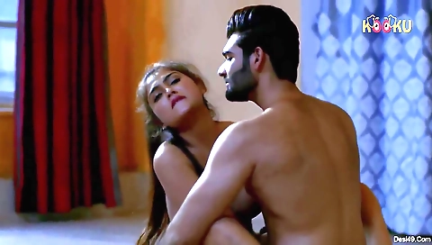 Horny brunette babe in white dress and black stockings