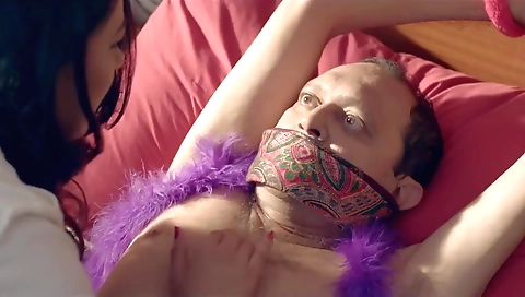 Milf in her new home is going on the bed and fucked