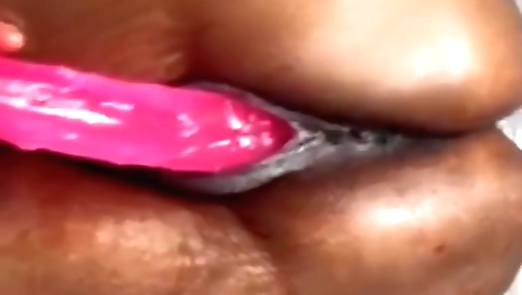 Amateur teen 18+ fucks boyfriend with dildo in a bedroom