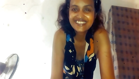 Indian porn video with a petite brunette with small boobs