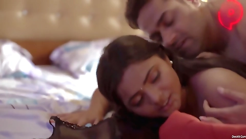 Brunette milf is showing off her body with her panties