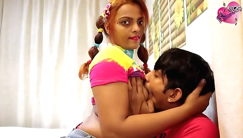 Indian big ass babe enjoys deepthroating in her anal hole