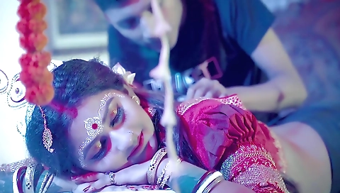 Indian wife enjoys her husband's big cock in the bed